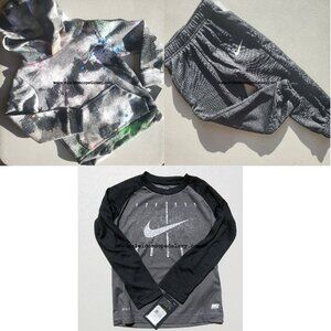 Nike Boys 3T Tie Dye Hoodie, Joggers and Dri-fit Top Gray Brand NEW